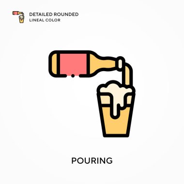 Ayrıntılı yuvarlak çizgisel renk dökülüyor. Modern vektör illüstrasyon kavramları. Düzenlemesi ve kişiselleştirmesi kolay.