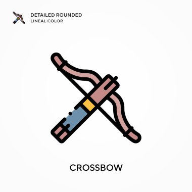 Yaylı tüfeğin ayrıntılı yuvarlak çizgisel rengi. Modern vektör illüstrasyon kavramları. Düzenlemesi ve kişiselleştirmesi kolay.