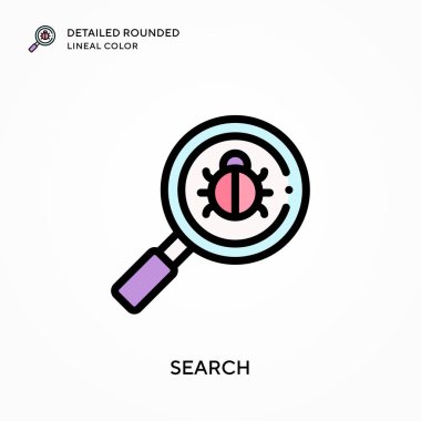 Ayrıntılı yuvarlak çizgi rengini ara. Modern vektör illüstrasyon kavramları. Düzenlemesi ve kişiselleştirmesi kolay.