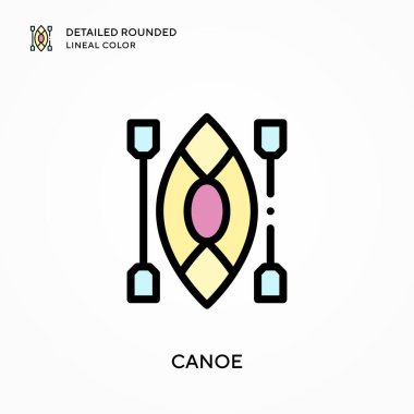 Kano ayrıntılı yuvarlak çizgisel renk. Modern vektör illüstrasyon kavramları. Düzenlemesi ve kişiselleştirmesi kolay.