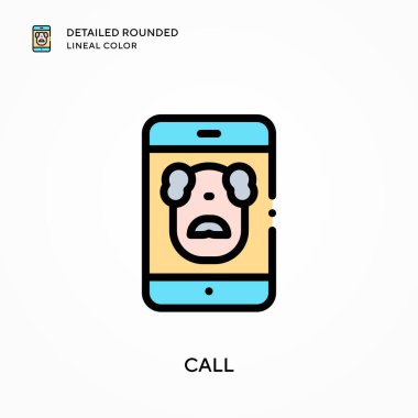 Ayrıntılı yuvarlak çizgisel rengi ara. Modern vektör illüstrasyon kavramları. Düzenlemesi ve kişiselleştirmesi kolay.