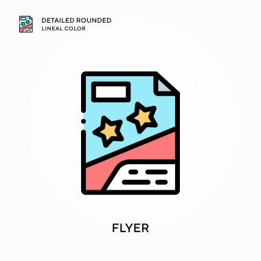 El ilanı ayrıntılı yuvarlak çizgi rengi. Modern vektör illüstrasyon kavramları. Düzenlemesi ve kişiselleştirmesi kolay.