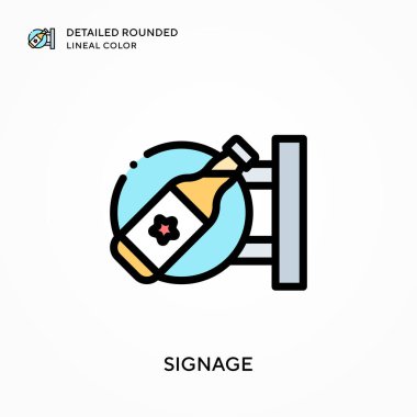 İmza yuvarlak çizgi rengini detaylandırdı. Modern vektör illüstrasyon kavramları. Düzenlemesi ve kişiselleştirmesi kolay.