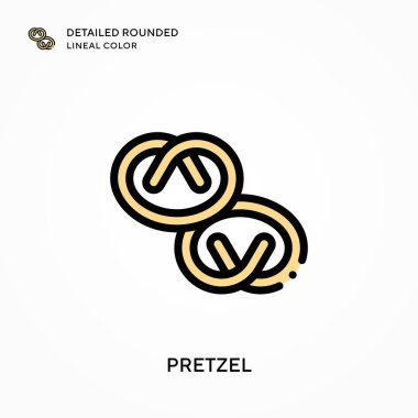 Simit ayrıntılı yuvarlak çizgisel renk. Modern vektör illüstrasyon kavramları. Düzenlemesi ve kişiselleştirmesi kolay.