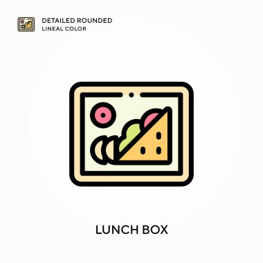 Beslenme çantası yuvarlak çizgi rengini detaylandırdı. Modern vektör illüstrasyon kavramları. Düzenlemesi ve kişiselleştirmesi kolay.