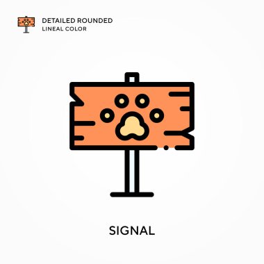 Sinyal detaylı yuvarlak çizgi rengi. Modern vektör illüstrasyon kavramları. Düzenlemesi ve kişiselleştirmesi kolay.