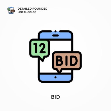 Ayrıntılı yuvarlak çizgi rengi teklif et. Modern vektör illüstrasyon kavramları. Düzenlemesi ve kişiselleştirmesi kolay.