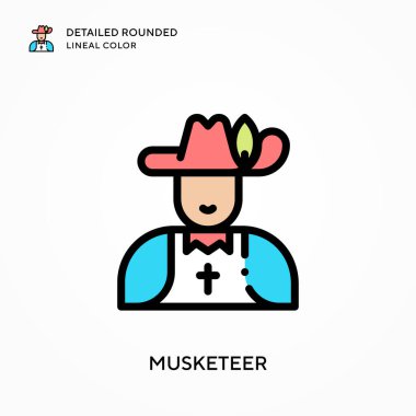 Silahşör yuvarlak çizgi rengini detaylı olarak açıklamış. Modern vektör illüstrasyon kavramları. Düzenlemesi ve kişiselleştirmesi kolay.