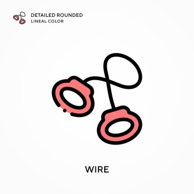 Detaylı yuvarlak kablo çizgili renk. Modern vektör illüstrasyon kavramları. Düzenlemesi ve kişiselleştirmesi kolay.