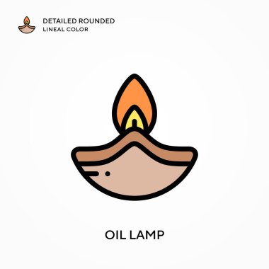 Yağ lambası yuvarlak yuvarlak renkte. Modern vektör illüstrasyon kavramları. Düzenlemesi ve kişiselleştirmesi kolay.