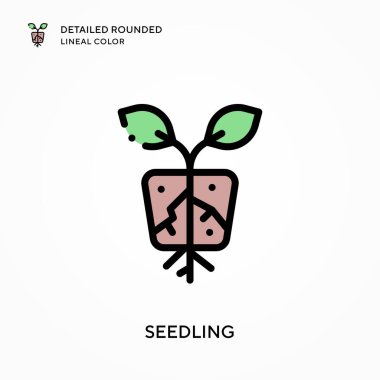 Tohumlama detaylı yuvarlak çizgi rengi. Modern vektör illüstrasyon kavramları. Düzenlemesi ve kişiselleştirmesi kolay.