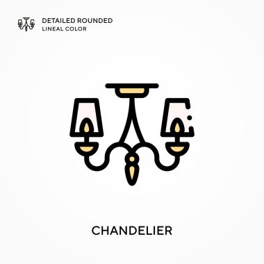 Avize ayrıntılı yuvarlak çizgisel renk. Modern vektör illüstrasyon kavramları. Düzenlemesi ve kişiselleştirmesi kolay.