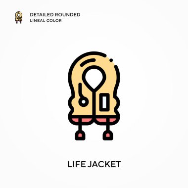 Can yeleği yuvarlak çizgi rengini detaylandırmış. Modern vektör illüstrasyon kavramları. Düzenlemesi ve kişiselleştirmesi kolay.