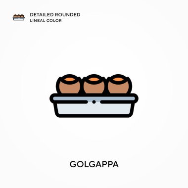 Golgappa ayrıntılı yuvarlak çizgisel renk. Modern vektör illüstrasyon kavramları. Düzenlemesi ve kişiselleştirmesi kolay.