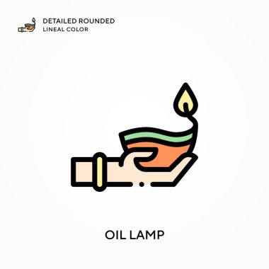 Yağ lambası yuvarlak yuvarlak renkte. Modern vektör illüstrasyon kavramları. Düzenlemesi ve kişiselleştirmesi kolay.