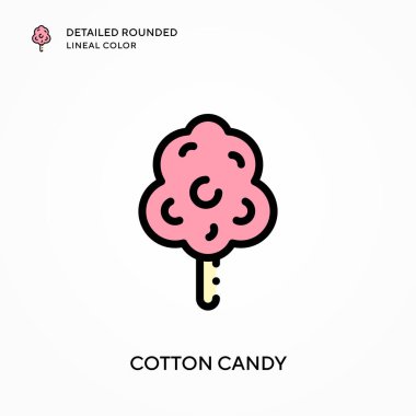 Pamuk helva detaylı yuvarlak çizgi rengi. Modern vektör illüstrasyon kavramları. Düzenlemesi ve kişiselleştirmesi kolay.