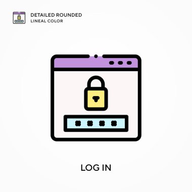 Ayrıntılı yuvarlak doğrusal renk girin. Modern vektör illüstrasyon kavramları. Düzenlemesi ve kişiselleştirmesi kolay.