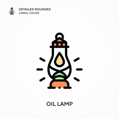 Yağ lambası yuvarlak yuvarlak renkte. Modern vektör illüstrasyon kavramları. Düzenlemesi ve kişiselleştirmesi kolay.