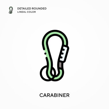 Karabinalı ayrıntılı yuvarlak çizgi rengi. Modern vektör illüstrasyon kavramları. Düzenlemesi ve kişiselleştirmesi kolay.