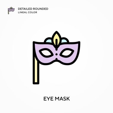 Göz maskesi yuvarlak çizgi rengini detaylandırmış. Modern vektör illüstrasyon kavramları. Düzenlemesi ve kişiselleştirmesi kolay.