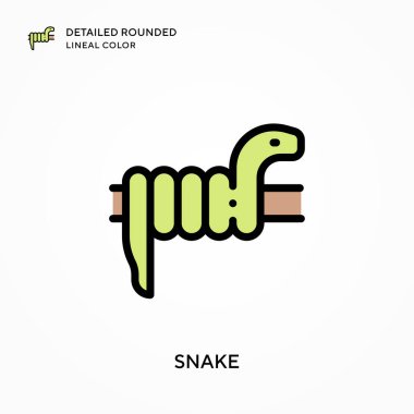 Yılan detaylı yuvarlak çizgi rengi. Modern vektör illüstrasyon kavramları. Düzenlemesi ve kişiselleştirmesi kolay.