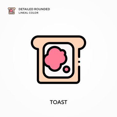 Tost detaylı yuvarlak çizgisel renk. Modern vektör illüstrasyon kavramları. Düzenlemesi ve kişiselleştirmesi kolay.