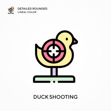 Ördek vuruşu ayrıntılı yuvarlak çizgisel renk. Modern vektör illüstrasyon kavramları. Düzenlemesi ve kişiselleştirmesi kolay.