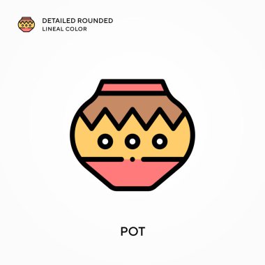 Otun detaylı yuvarlak çizgisel rengi. Modern vektör illüstrasyon kavramları. Düzenlemesi ve kişiselleştirmesi kolay.