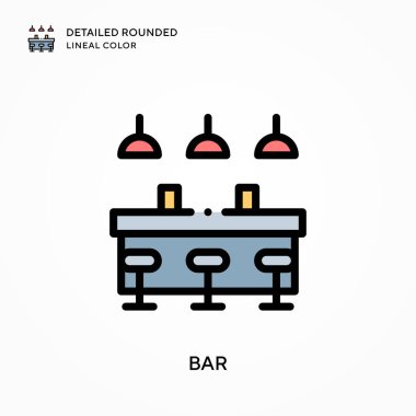 Çubuk detaylı yuvarlak çizgi rengi. Modern vektör illüstrasyon kavramları. Düzenlemesi ve kişiselleştirmesi kolay.