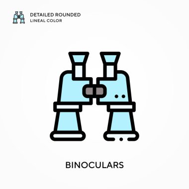 Dürbün ayrıntılı yuvarlak çizgisel renk. Modern vektör illüstrasyon kavramları. Düzenlemesi ve kişiselleştirmesi kolay.