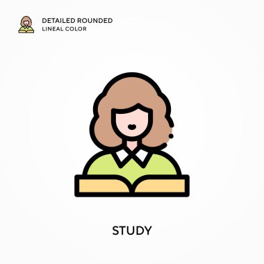 Ayrıntılı yuvarlak çizgisel renk çalış. Modern vektör illüstrasyon kavramları. Düzenlemesi ve kişiselleştirmesi kolay.