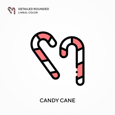 Şeker kamışı yuvarlak çizgi rengini detaylandırdı. Modern vektör illüstrasyon kavramları. Düzenlemesi ve kişiselleştirmesi kolay.