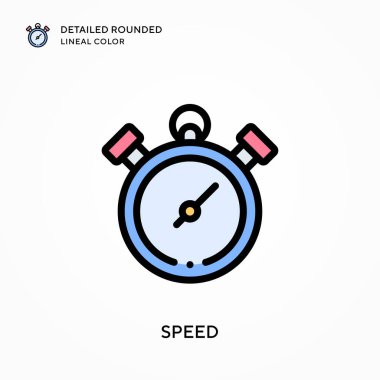 Hız detaylı yuvarlak çizgi rengi. Modern vektör illüstrasyon kavramları. Düzenlemesi ve kişiselleştirmesi kolay.