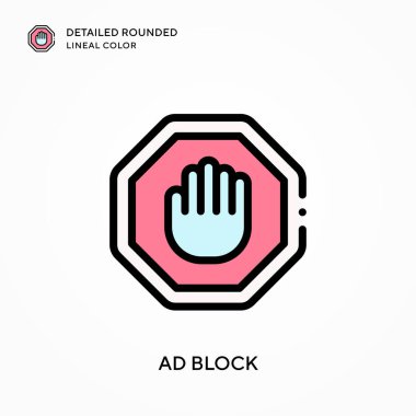 Reklam bloğu ayrıntılı yuvarlak çizgi rengi. Modern vektör illüstrasyon kavramları. Düzenlemesi ve kişiselleştirmesi kolay.