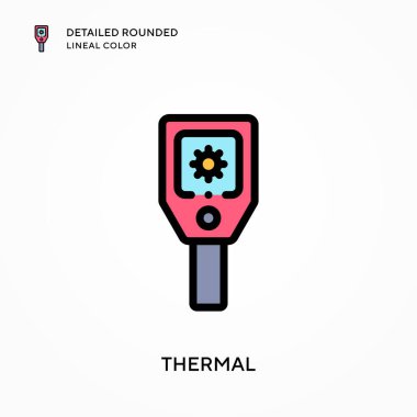 Termal detaylı yuvarlak çizgisel renk. Modern vektör illüstrasyon kavramları. Düzenlemesi ve kişiselleştirmesi kolay.