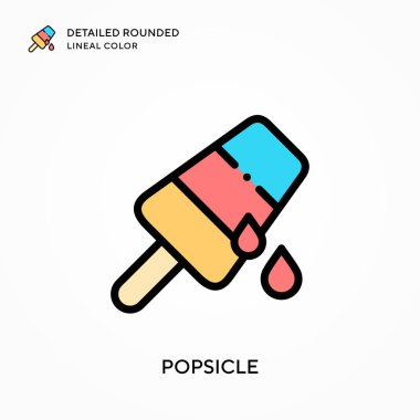 Dondurma detaylı yuvarlak çizgisel renk. Modern vektör illüstrasyon kavramları. Düzenlemesi ve kişiselleştirmesi kolay.