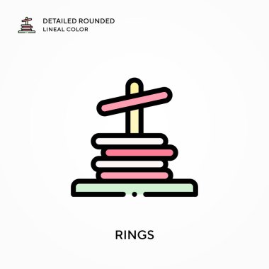 Halkalar yuvarlak çizgi rengini detaylandırmışlar. Modern vektör illüstrasyon kavramları. Düzenlemesi ve kişiselleştirmesi kolay.