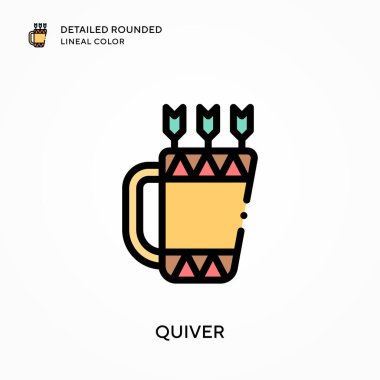 Titrek ayrıntılı yuvarlak çizgisel renk. Modern vektör illüstrasyon kavramları. Düzenlemesi ve kişiselleştirmesi kolay.