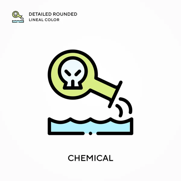 Chemische Gedetailleerde Afgeronde Lijnkleur Moderne Vector Illustratie Concepten Eenvoudig Bewerken — Stockvector