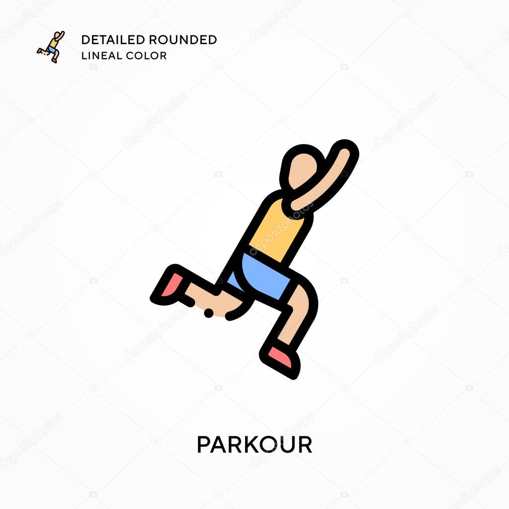 Parkour detailed rounded lineal color. Modern vector illustration concepts. Easy to edit and customize.
