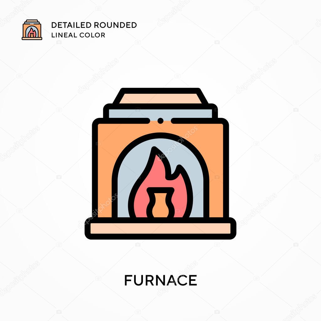 Furnace detailed rounded lineal color. Modern vector illustration concepts. Easy to edit and customize.