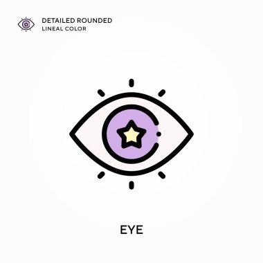 Göz detaylı yuvarlak çizgisel renk. Modern vektör illüstrasyon kavramları. Düzenlemesi ve kişiselleştirmesi kolay.