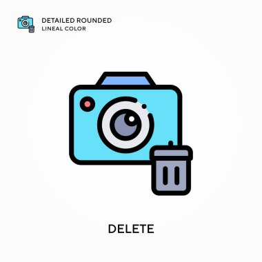 Ayrıntılı yuvarlak çizgi rengini sil. Modern vektör illüstrasyon kavramları. Düzenlemesi ve kişiselleştirmesi kolay.