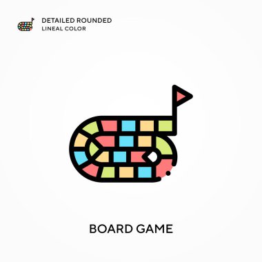 Masa oyunu yuvarlak çizgi rengini detaylı olarak açıkladı. Modern vektör illüstrasyon kavramları. Düzenlemesi ve kişiselleştirmesi kolay.