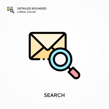 Ayrıntılı yuvarlak çizgi rengini ara. Modern vektör illüstrasyon kavramları. Düzenlemesi ve kişiselleştirmesi kolay.