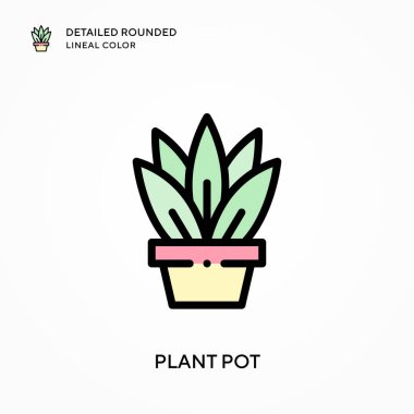 Bitki kabı yuvarlak çizgi rengini detaylandırdı. Modern vektör illüstrasyon kavramları. Düzenlemesi ve kişiselleştirmesi kolay.