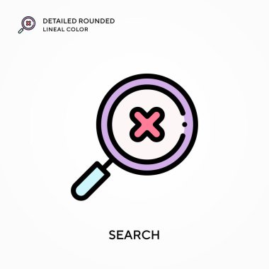 Ayrıntılı yuvarlak çizgi rengini ara. Modern vektör illüstrasyon kavramları. Düzenlemesi ve kişiselleştirmesi kolay.