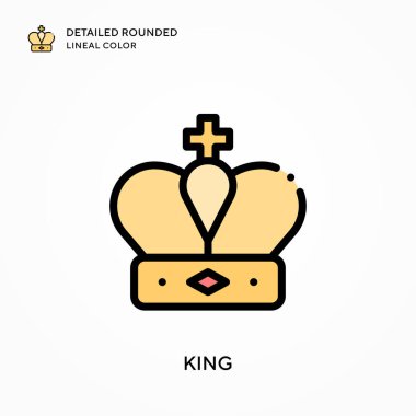 King yuvarlak çizgi rengini detaylandırdı. Modern vektör illüstrasyon kavramları. Düzenlemesi ve kişiselleştirmesi kolay.