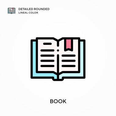 Kitap ayrıntılı yuvarlak çizgisel renk. Modern vektör illüstrasyon kavramları. Düzenlemesi ve kişiselleştirmesi kolay.