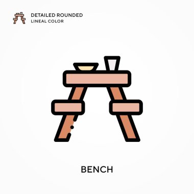 Bankın ayrıntılı yuvarlak çizgisel rengi. Modern vektör illüstrasyon kavramları. Düzenlemesi ve kişiselleştirmesi kolay.